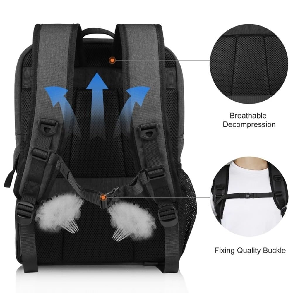 Borsa Reflex Zaini for fotocamera da 14 pollici, resistenti all'usura, doppie spalle, grande capacità, impermeabili, funzionali, for viaggi d'affari uomo