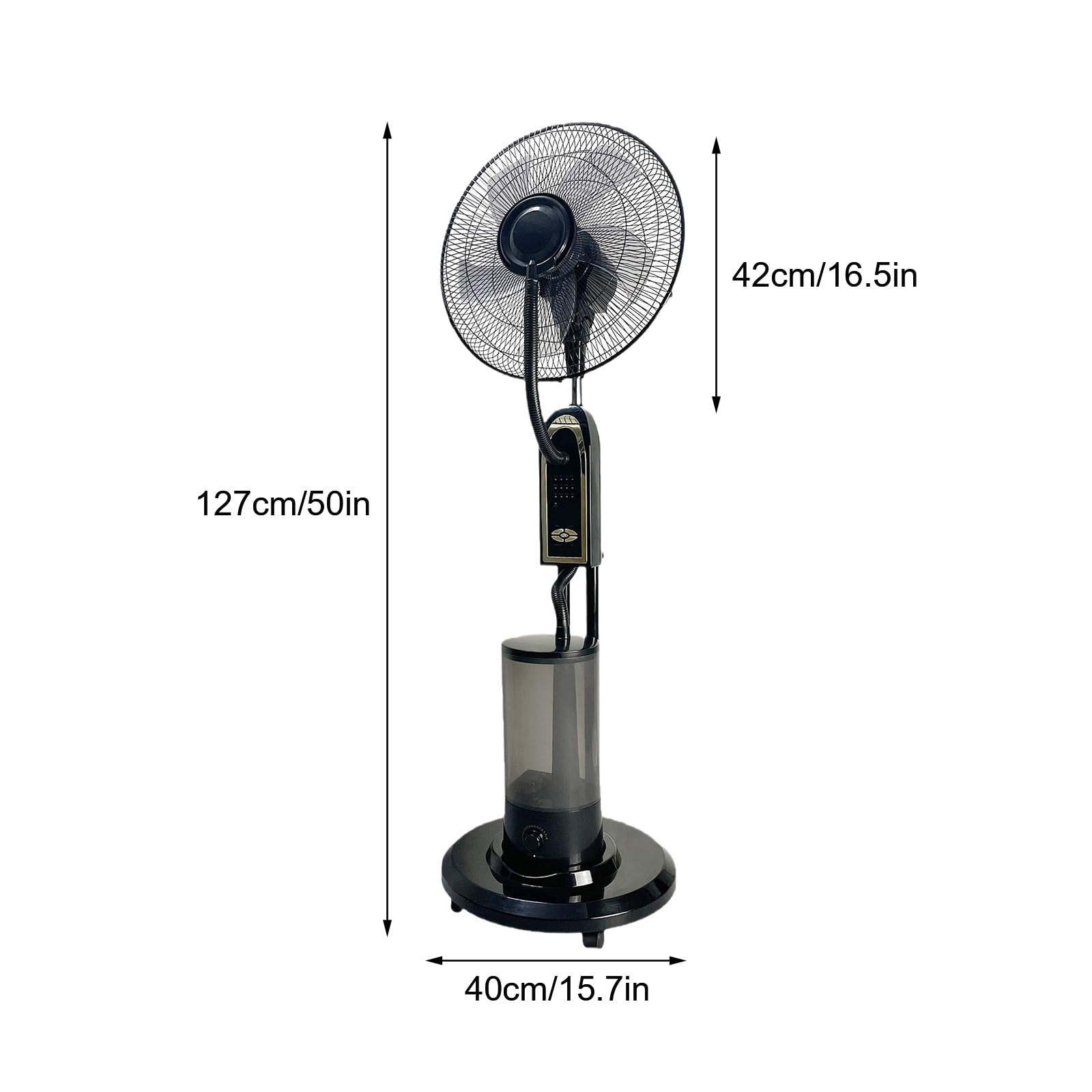 Ventilatore Nebulizzatore da Esterno, Ventilatore a Piantana, Ventilatore con Nebulizzatore Acqua, Ventola di Raffreddamento Esterna, Ventola da Pavimento per Officina Magazzino Industriale