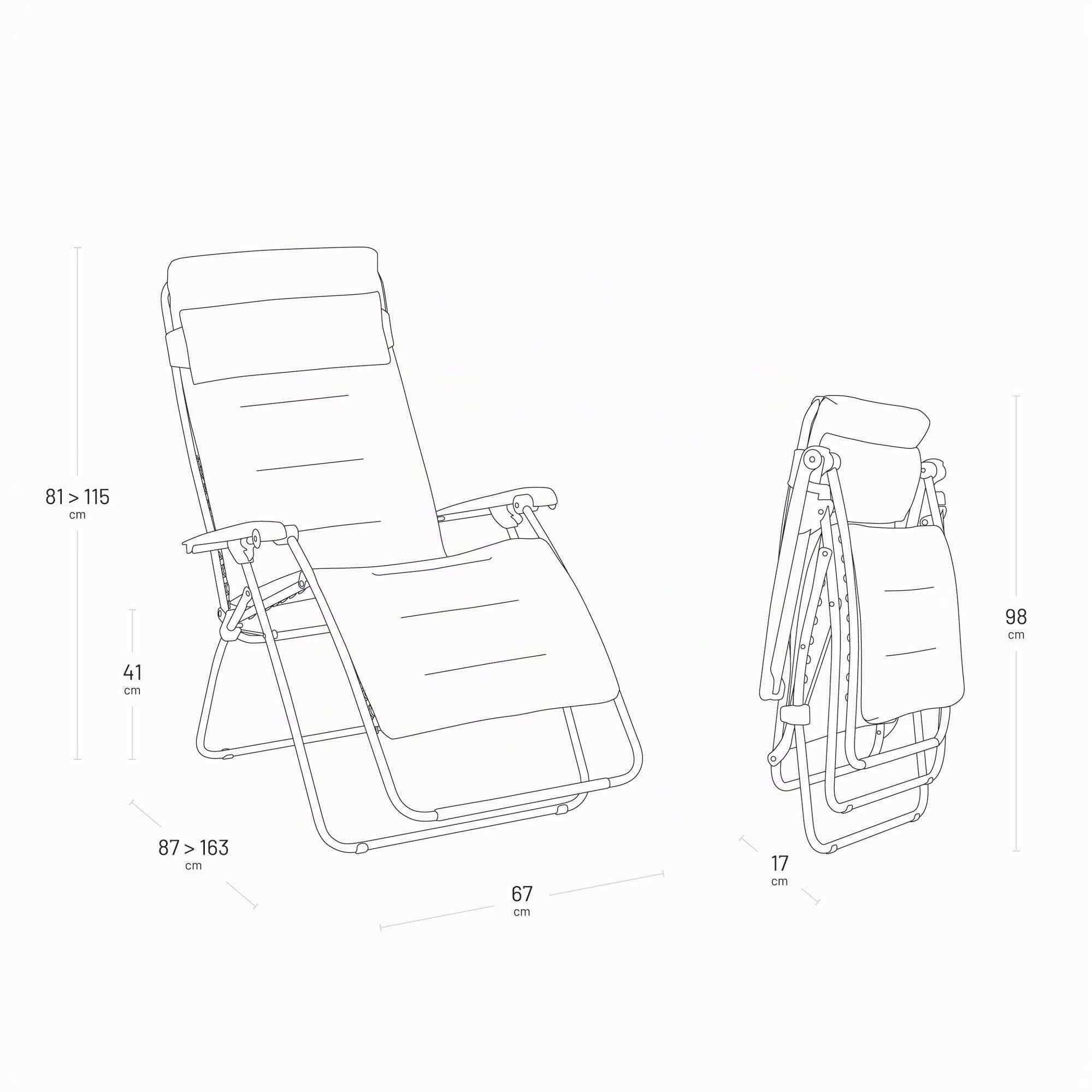 Lafuma Sillón Relax Acolchado Cero Gravedad - RSX Clip, Acero
