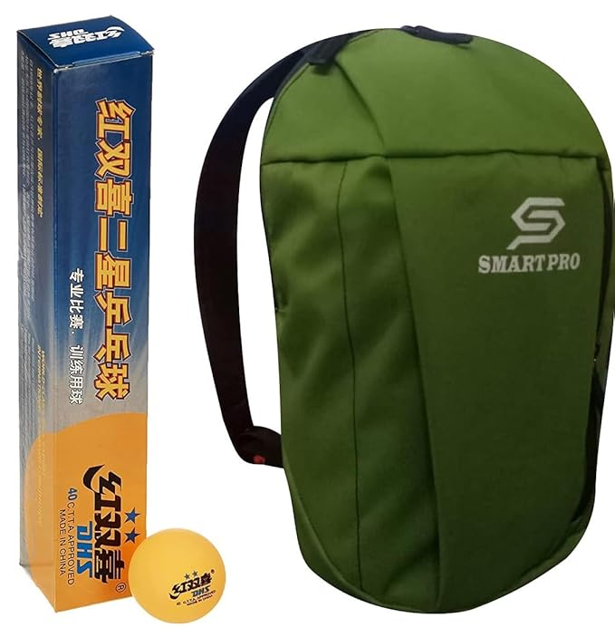 DHS TT Ball 40MM 2 Star Orange (6 Pcs Box) 36 PCS with Smart PRO TT Special Cover Speed Green