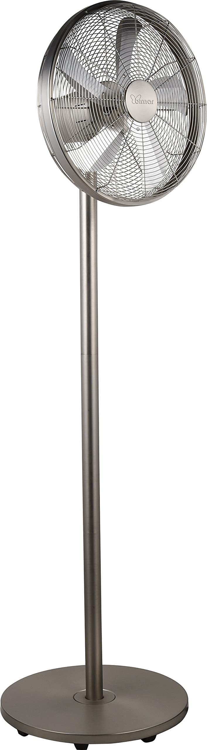 bimar VPM411 Ventilatore a Piantana Altezza max 167 cm in Metallo, Ventilatore Silenzioso con Selettore 0+3 Velocità, Elica Ø 40 cm con 5 Pale, Motore 60W, Tasto Oscillazione Destra-Sinistra