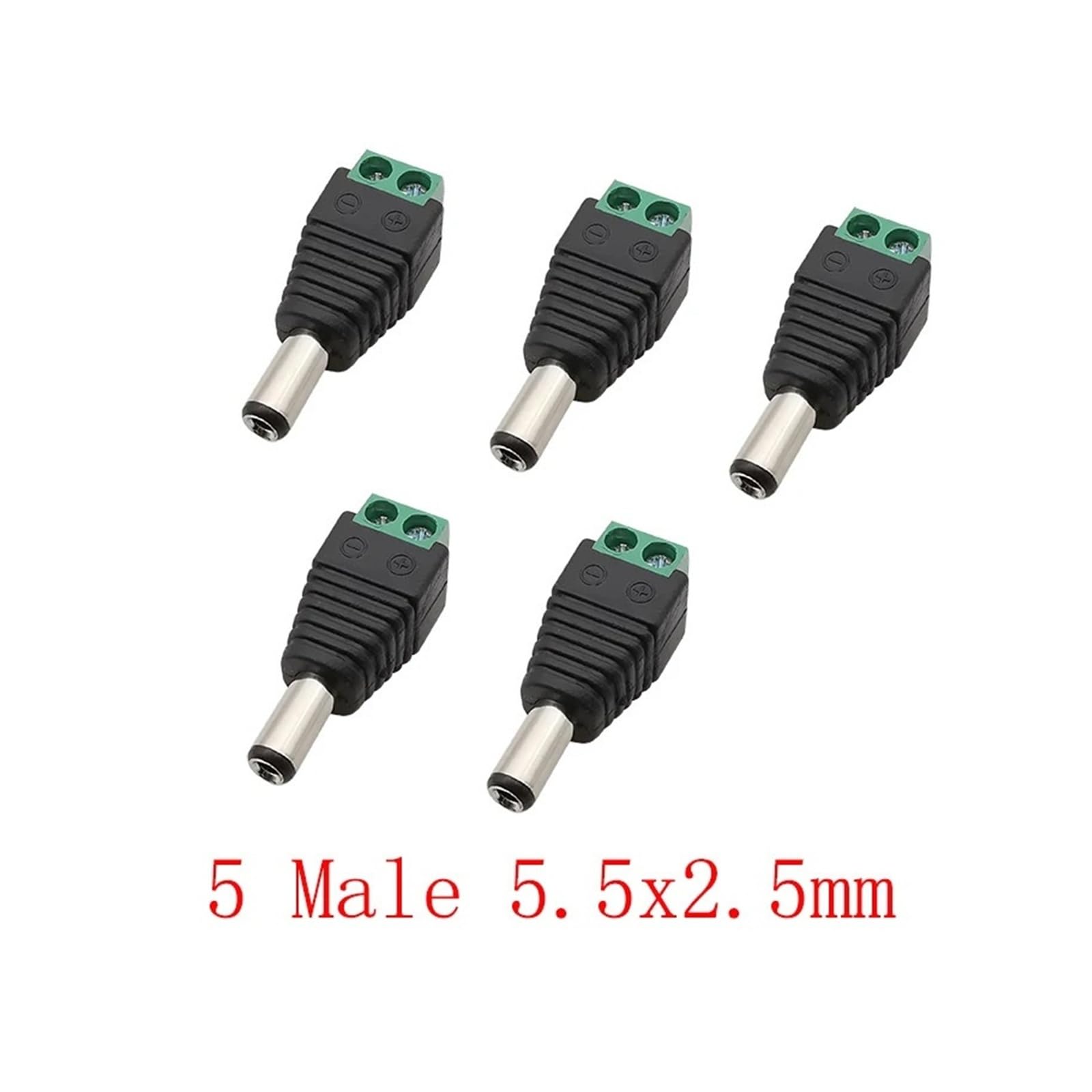 Wtyczka zasilania DC 12 V 5,5 x 2,1/2,5 mm męski żeński adapter do taśmy LED kamery bezpieczeństwa CCTV