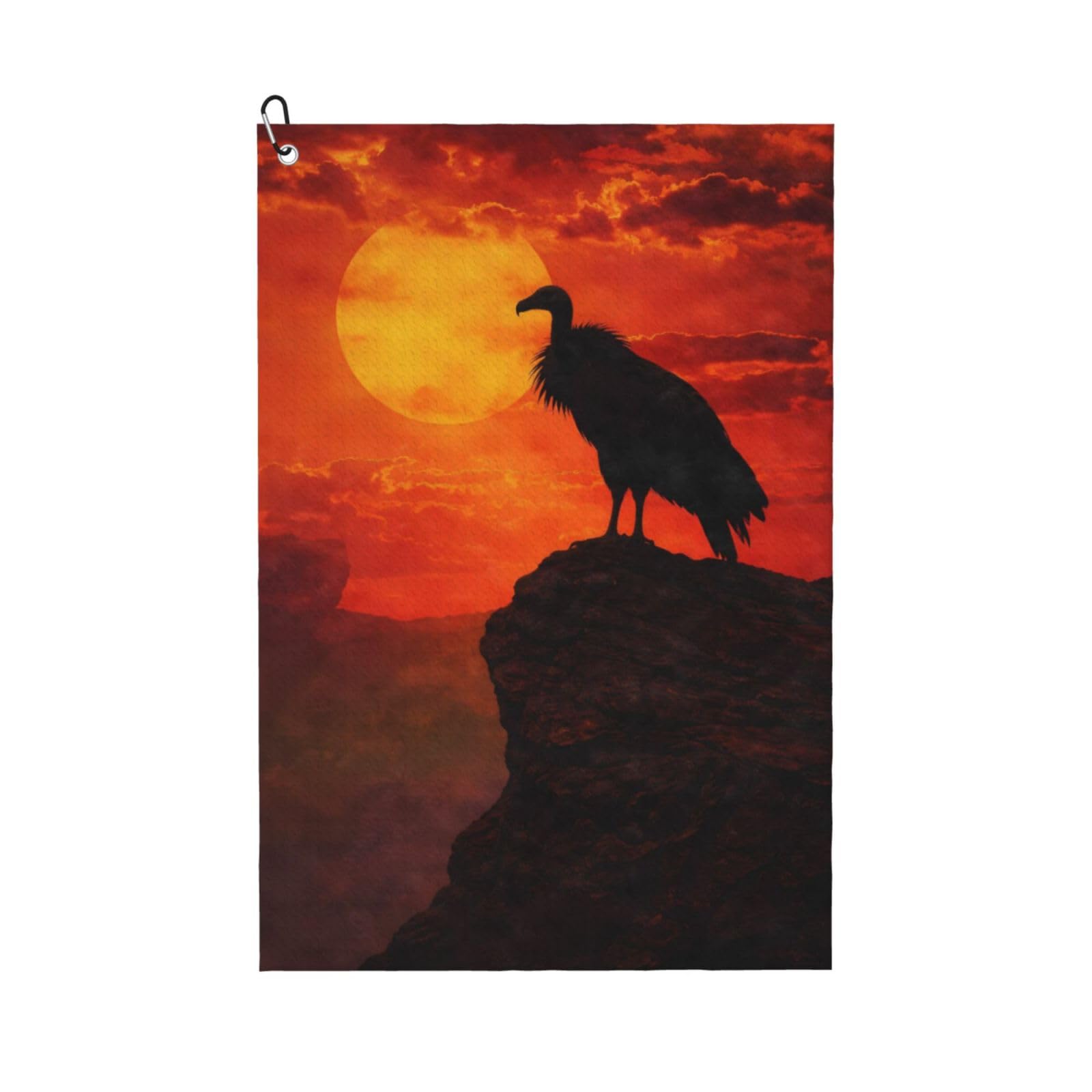Oudrspo Wild Vulture Fun Print Multi-Functional Golf Towel | Absorbent Quick Drying 16x24in