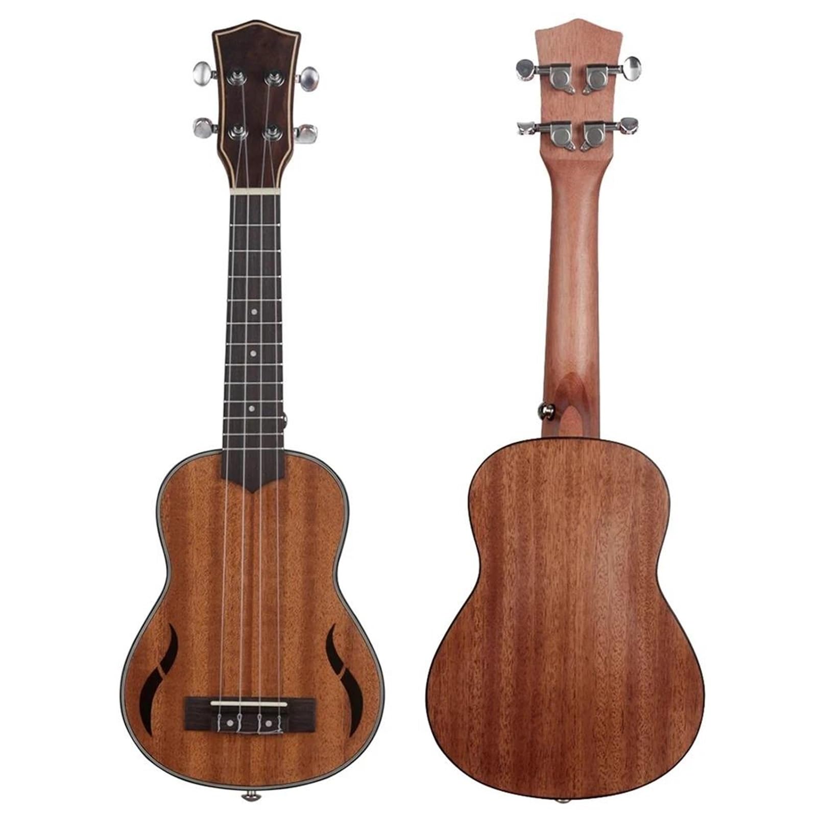 Ukulele Instrumenty Muzyczne Ukulele 21 Cali Profesjonalne 4 Struny Mahoń Z Futerałem Tunerem Kapodastrem Paskiem Kostkami I Akcesoriami(Type2)