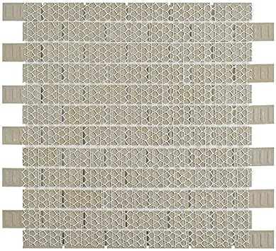 White Porcelain 1 x 2 Brick Tile Matte Finish (Pack of 10 Sheets)