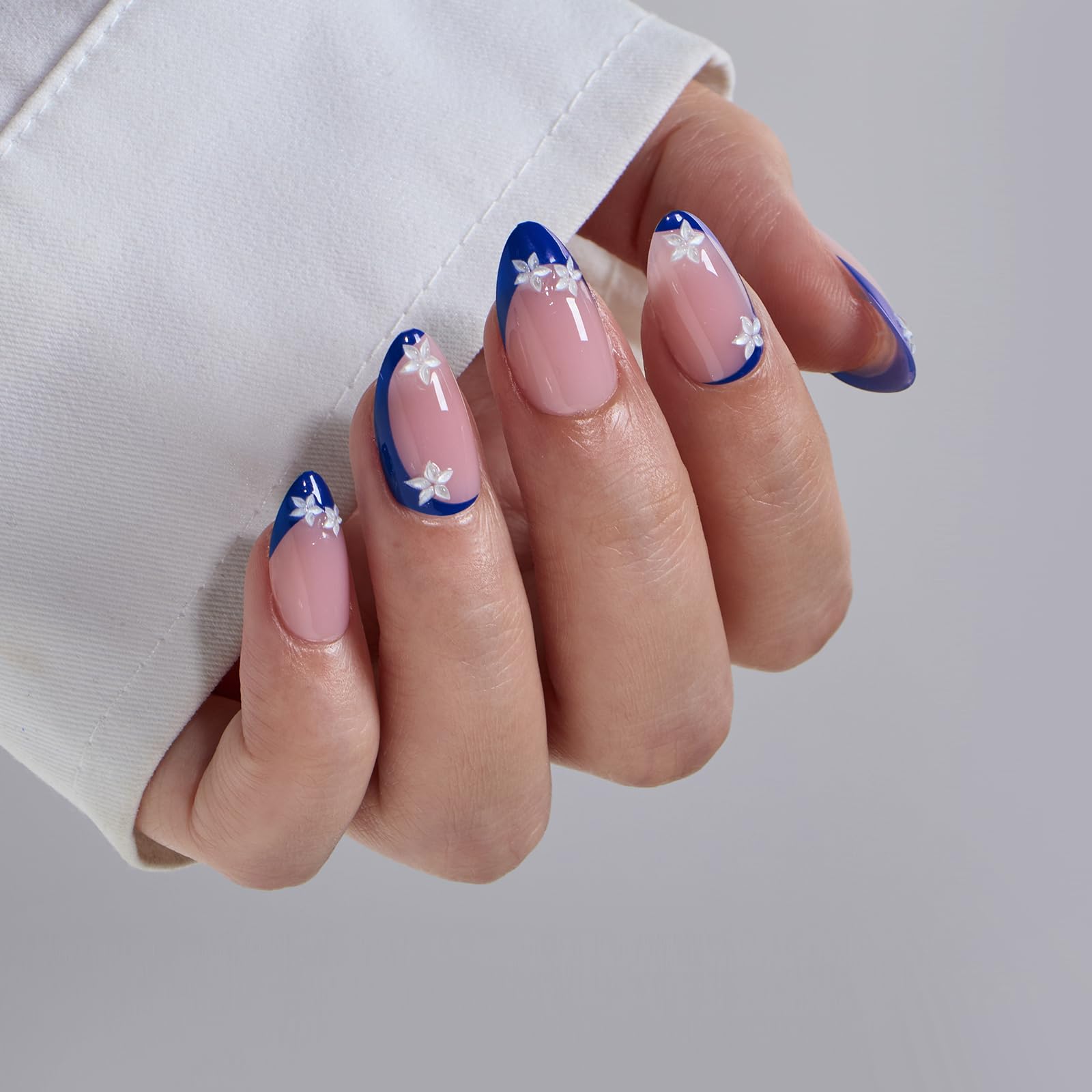 BTArtbox Press On Nails French Tips - 32 Pcs Short Square False Nails With Nail Glue and Adhesive Nail Tabs, No Fade Out Stick On Nails in 16 Sizes, Soft Gel Fake Nail for Women, Classic White — view 86