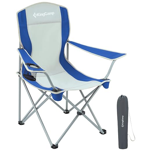 KingCamp Folding Camping Chair Low Seat Portable Light Weight Chair with Cup Holder & Front Pocket for Outdoor, Garden, Fishing, Beach, Travel, Picnic, Hiking