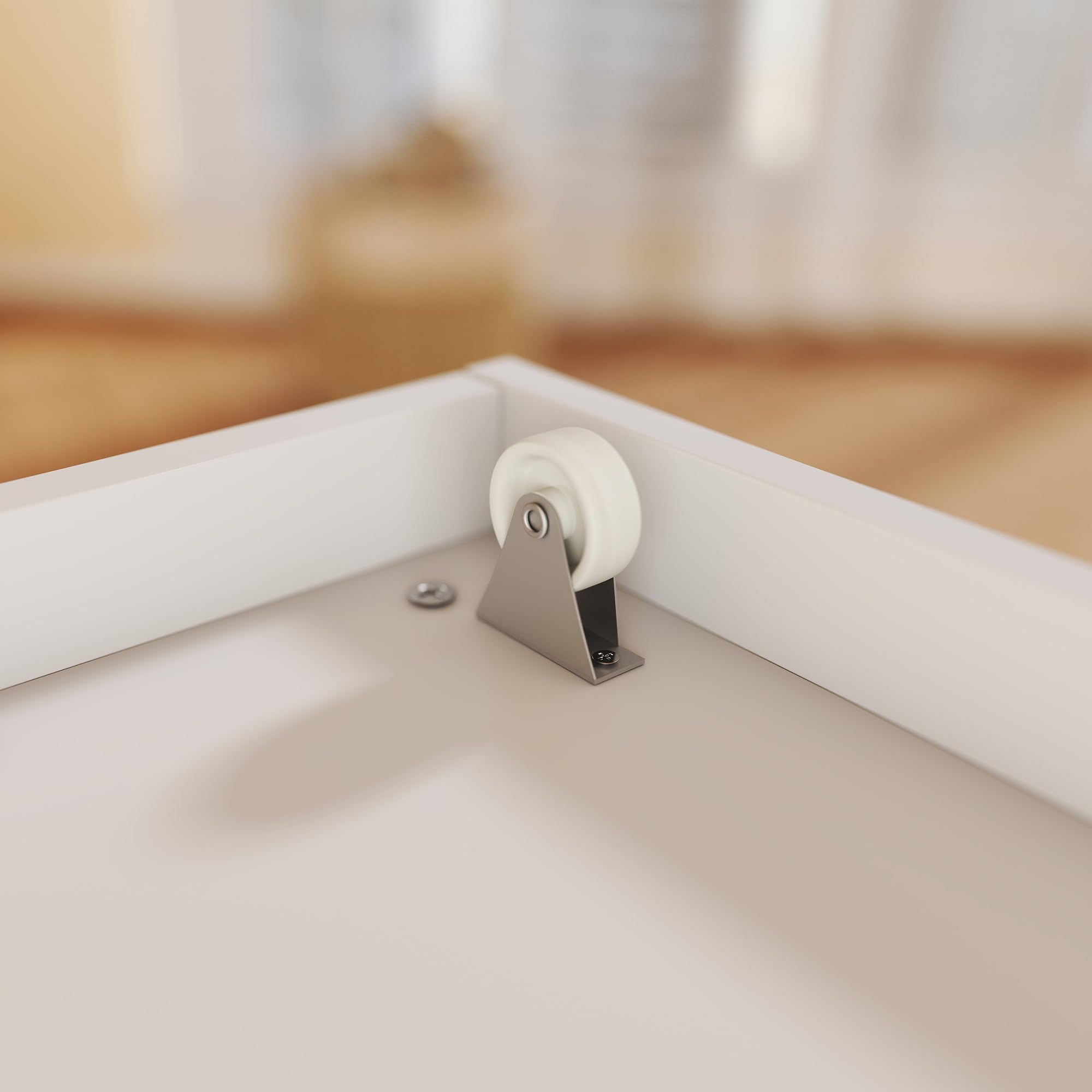 AIYAPLAY Estantería Infantil para Juguetes con Compartimento Oculto Organizador de Juguetes de 4 Niveles con Ruedas para Habitación Infantil Sala de Juegos Guardería Blanco y Natural