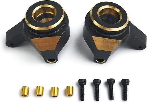 Miniatura 6 de MORLORDY 2 nudillos de dirección delantera de latón RC para 124 RC Crawler Car SCX24, accesorios de actualizaciones, color negro