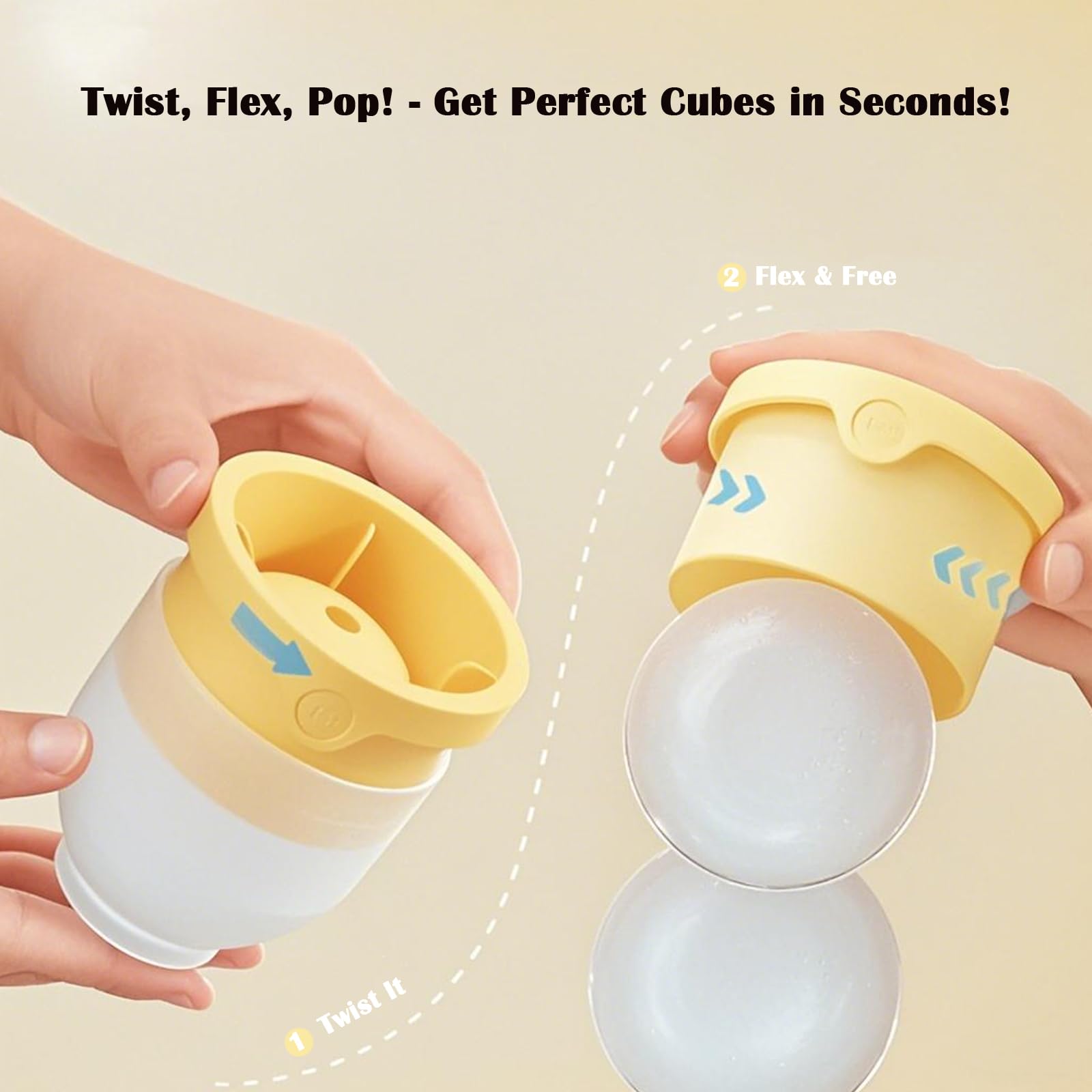 Moldes redondos para cubitos de hielo de whisky, paquete de 4 moldes de silicona para cócteles, bandeja circular grande de 6 cm, bandeja de cubitos de hielo apilable de esfera reutilizable