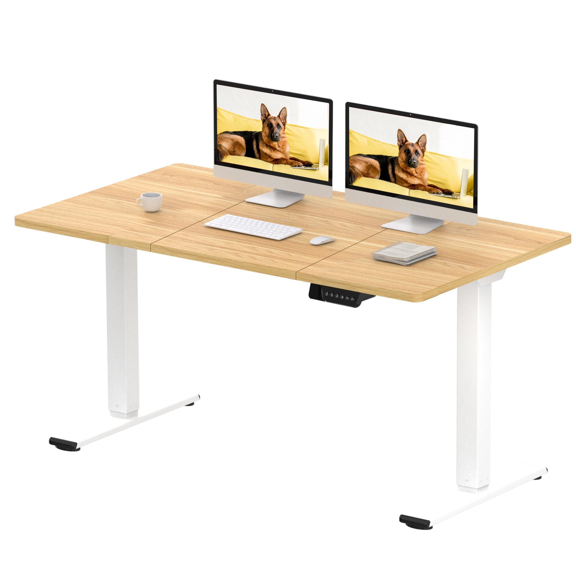SANODESK Q1 Pro Escritorio Elevable Eléctrico con 2 Motores 140 x 70 cm con 4 Funciones de Memoria, Capacidad de 120 kg, Ideal para Oficina en Casa y Gaming (Arce)