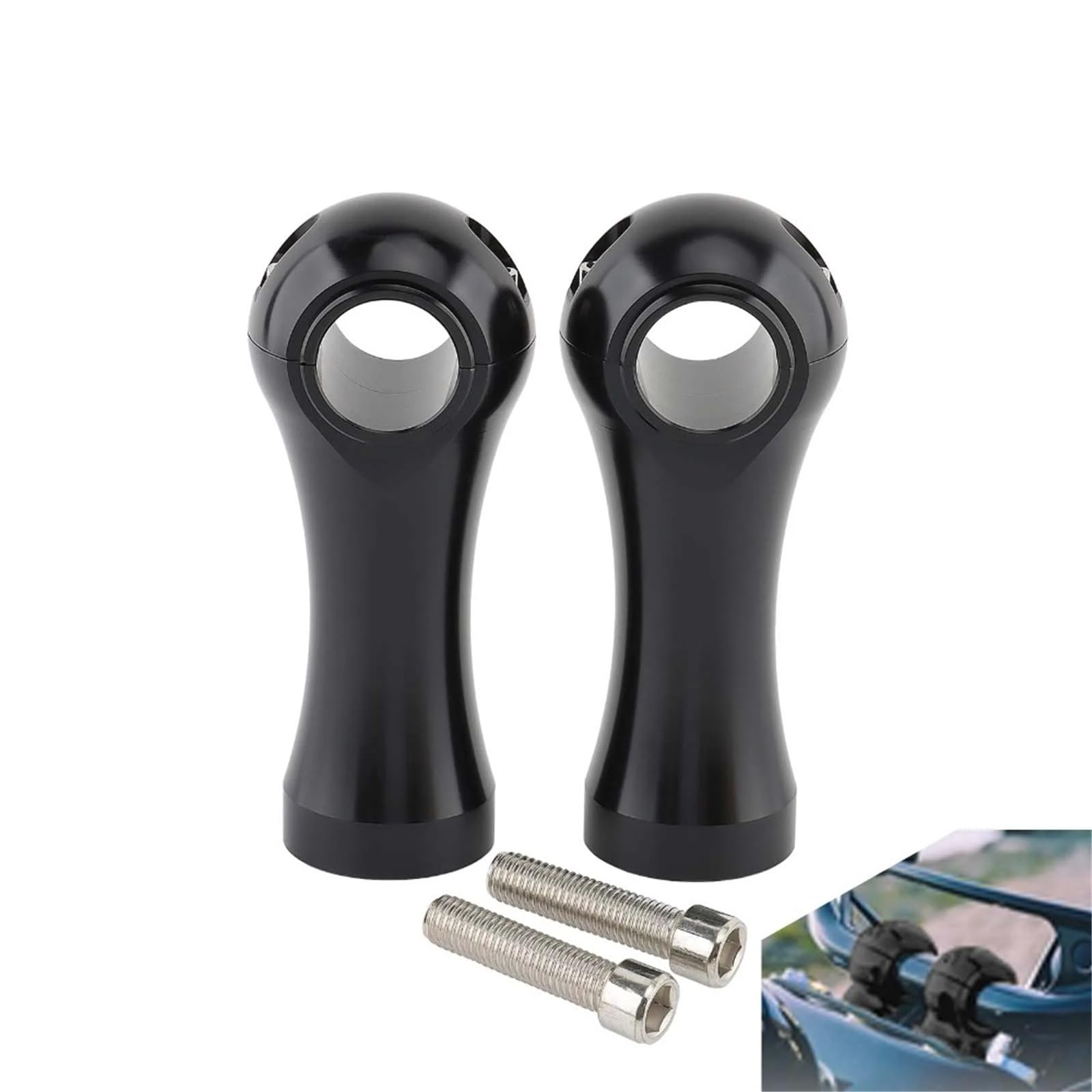 Compatible con Universal Moto Dirt Bikes Manillar Elevador Elevadores De Manillar De Motocicleta Abrazadera con Piezas De Perno Montaje De Manillar(32MM Black)