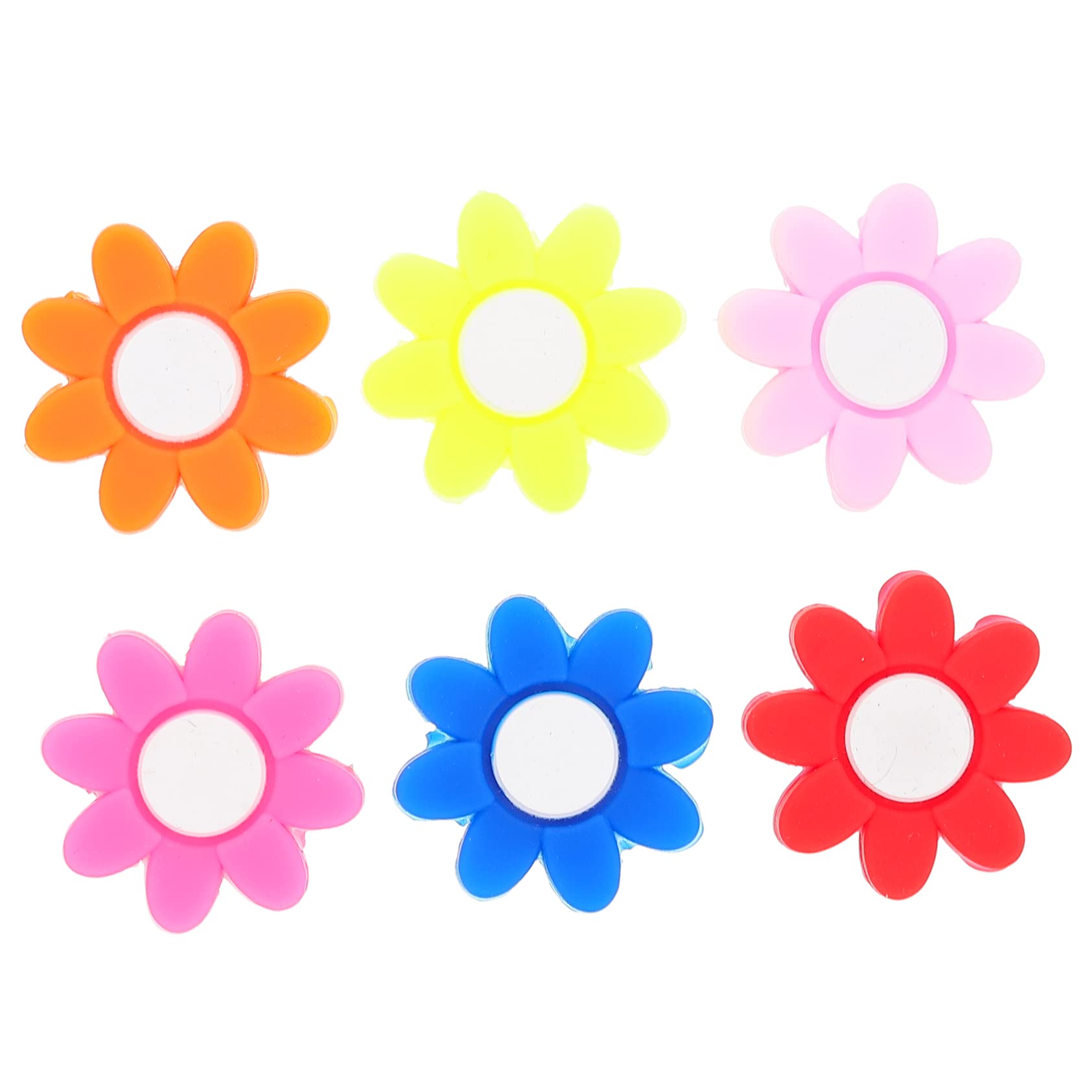 Mikikit 6Pcs Flower Shaped Tennis Racket Dampeners Shock Absorbers for Vibration Reduction Minimize Racket Vibration for Tennis Players Mixed Color