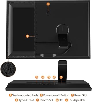 Smart Black Digital Picture Frame WiFi Send Photos from Your Phone