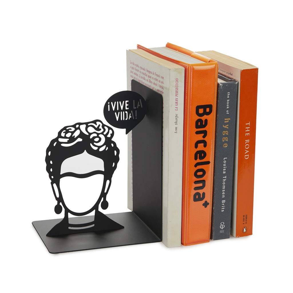 Balvi Buchstütze Frida Schwarz Farbe Buchstütze dekorative Figur mit der ikonischen Frida Eisen 17 cm
