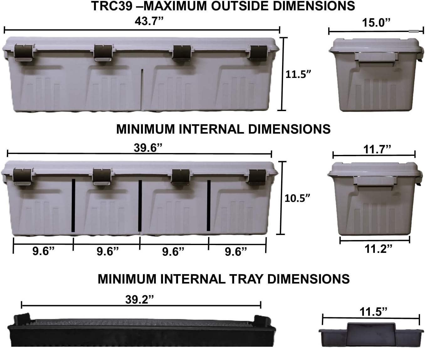 MTM TRC39 Tactical Rifle Crate with Wheels 39” Single Scope Hard Rifle Gun Carrying Case, Lockable All Weather Shooting Gear Storage Box ideal for Range or Field, Made in USA, Dark Earth - Image 4