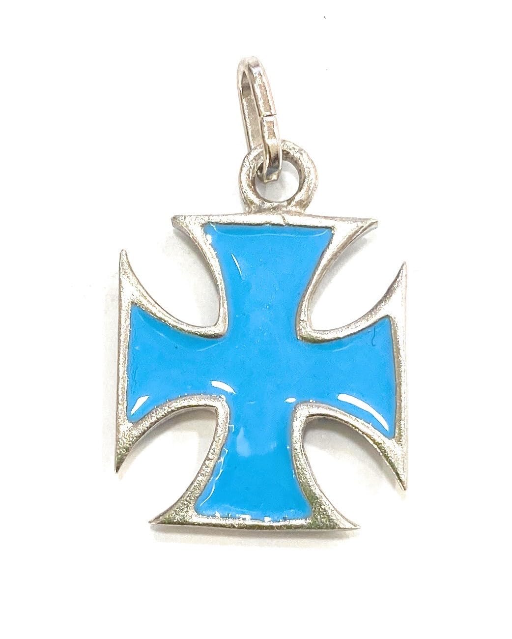 Croix templier en argent véritable émaillé collier pendentif médiéval - 3