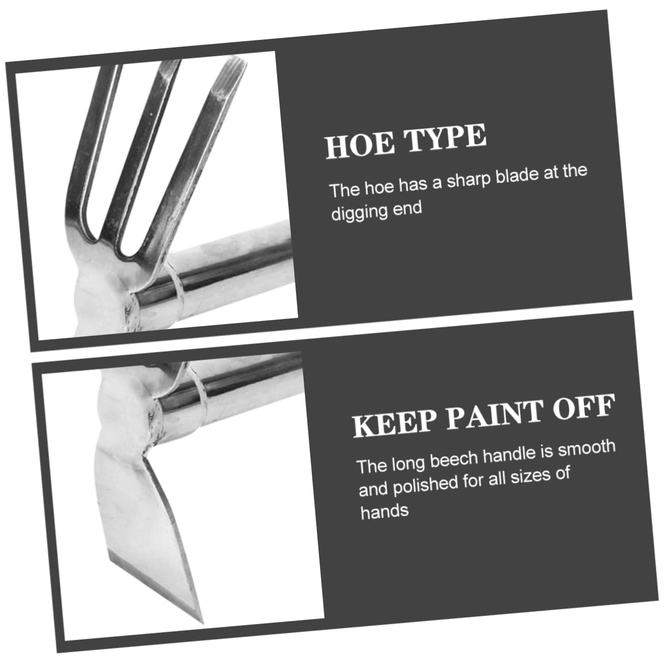 herramienta de jardín extractor malas hierbas cultivate kit de cultivo melena de azada de cultivo flor pequeña azada de mano herramienta de jardinería Acero inoxidable Silver