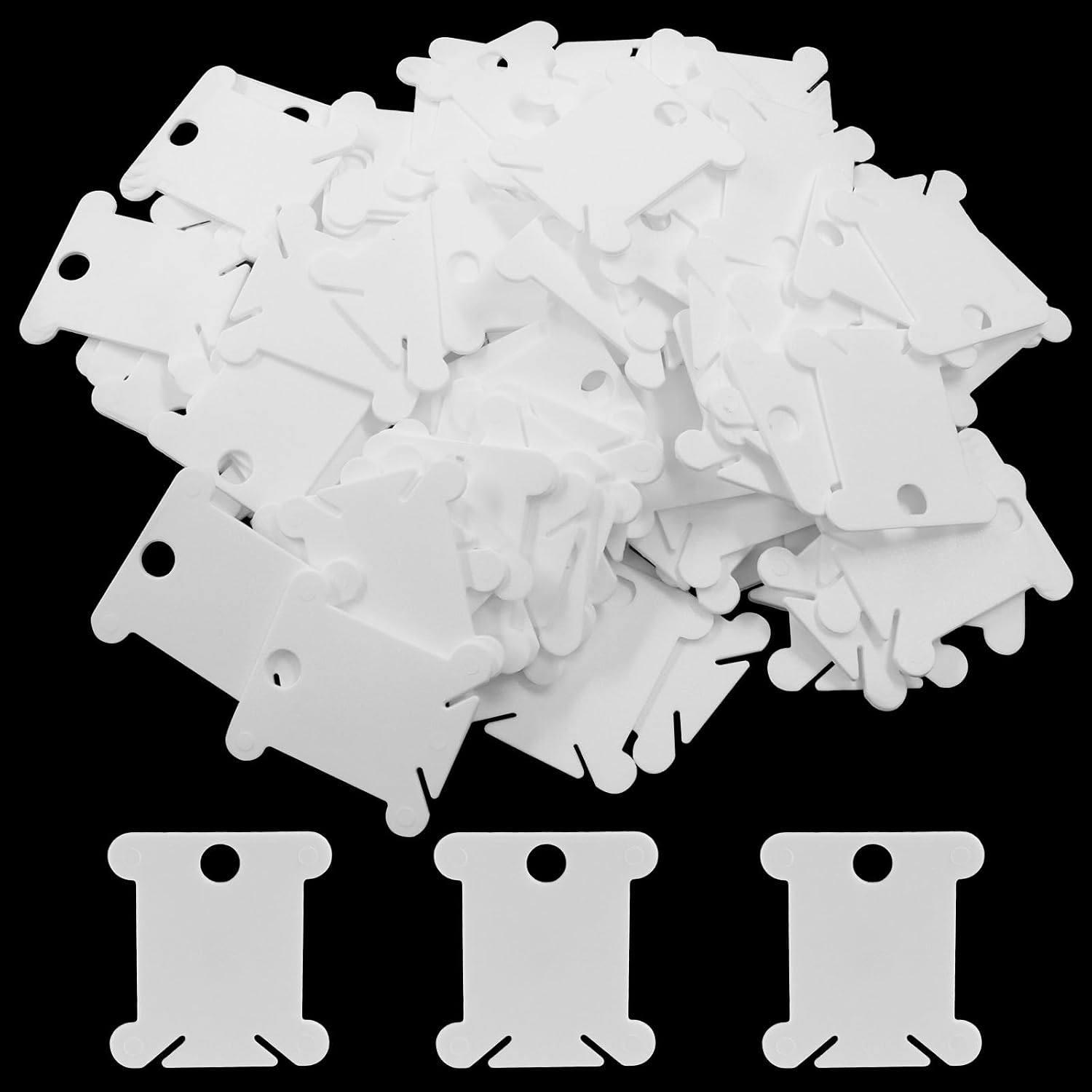 300 Pcs Plastic Embroidery Floss Bobbins, White thumbnail