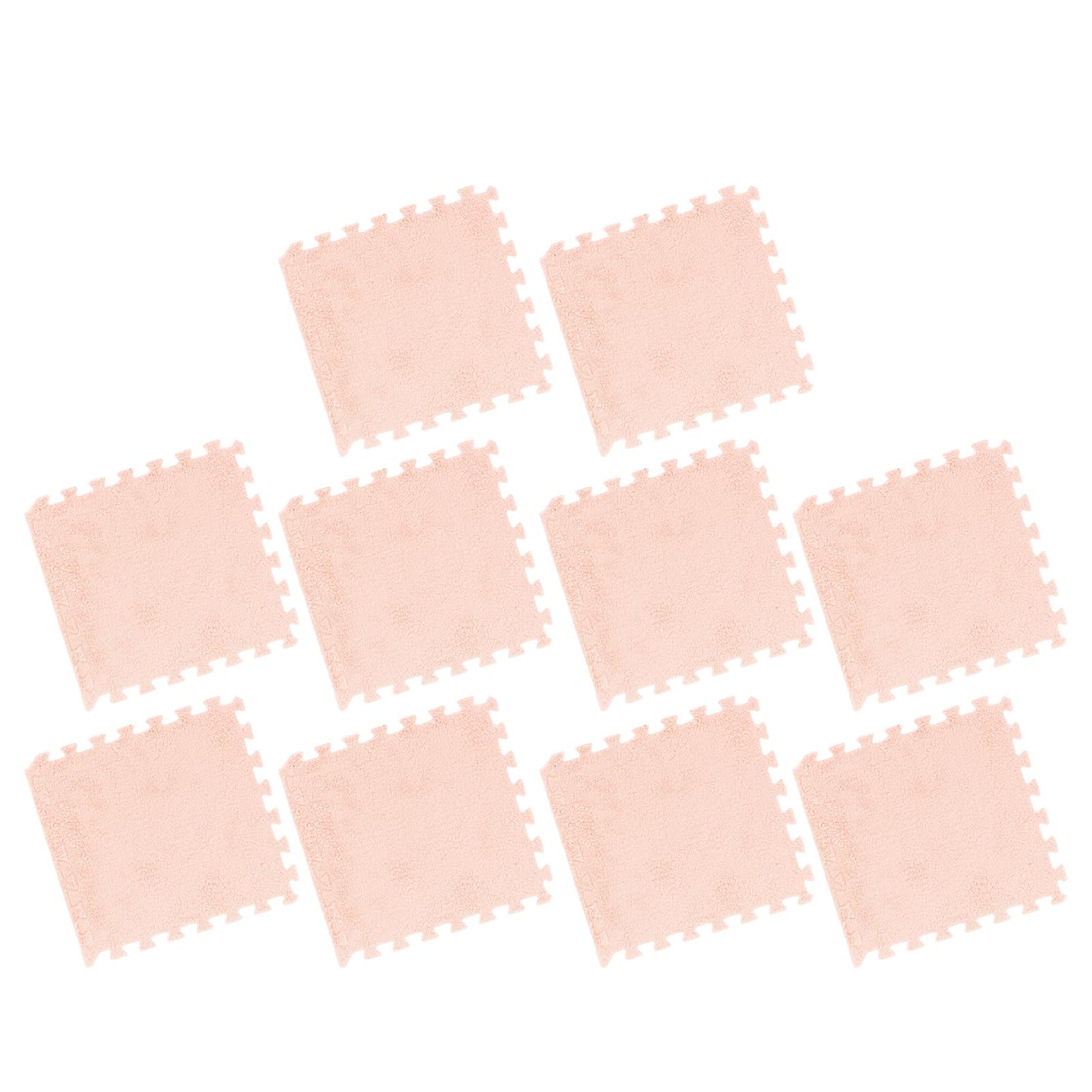 Hidyliu Plush Foam Floor Mat Prevent Slip Cuttable Thickened Interlocking Carpet Tiles for Bedroom 10pcs EVA Foam Plush Soft Safety Mat for Kids and Pets (Light Tan)