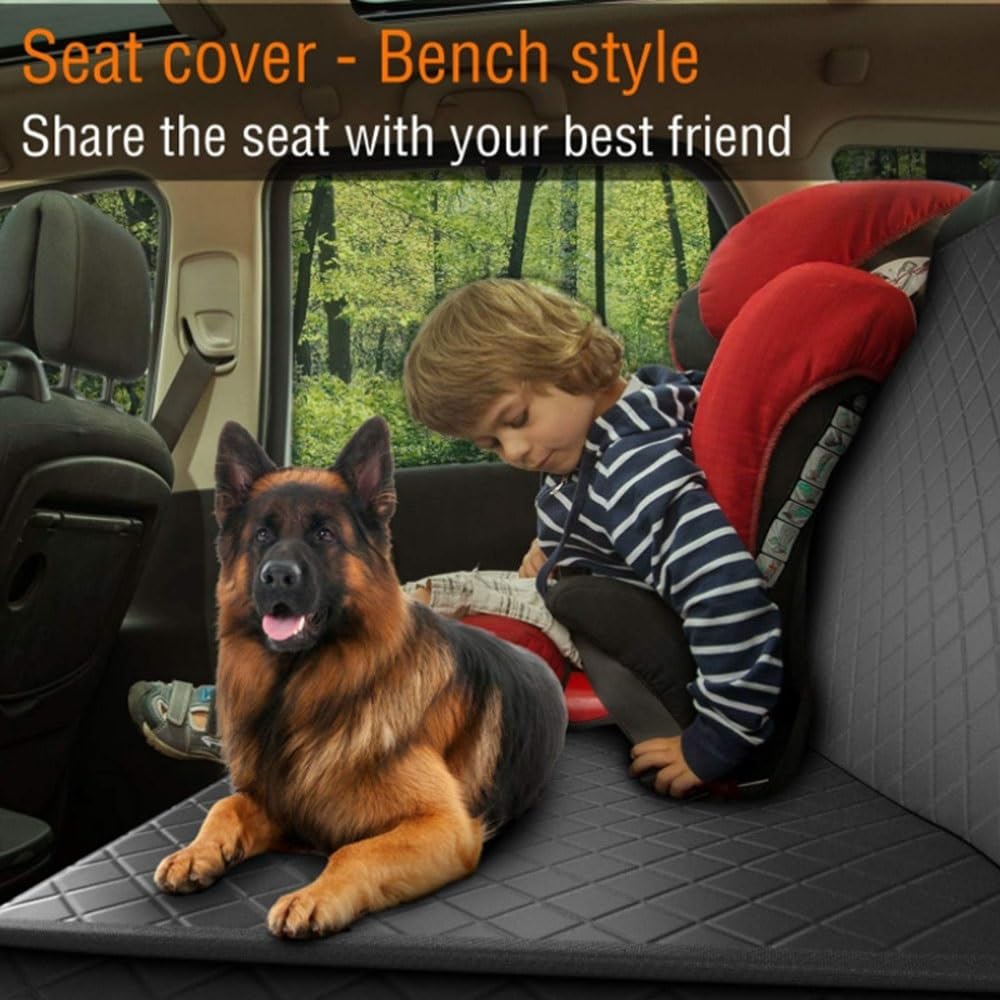 Funda Asiento Coche Perro Funda de asiento de coche para perro, hamaca para perro, manta para coche, funda para la parte trasera, Protector de coche para perro, 147x137cm Cubre Asientos Coche Perro