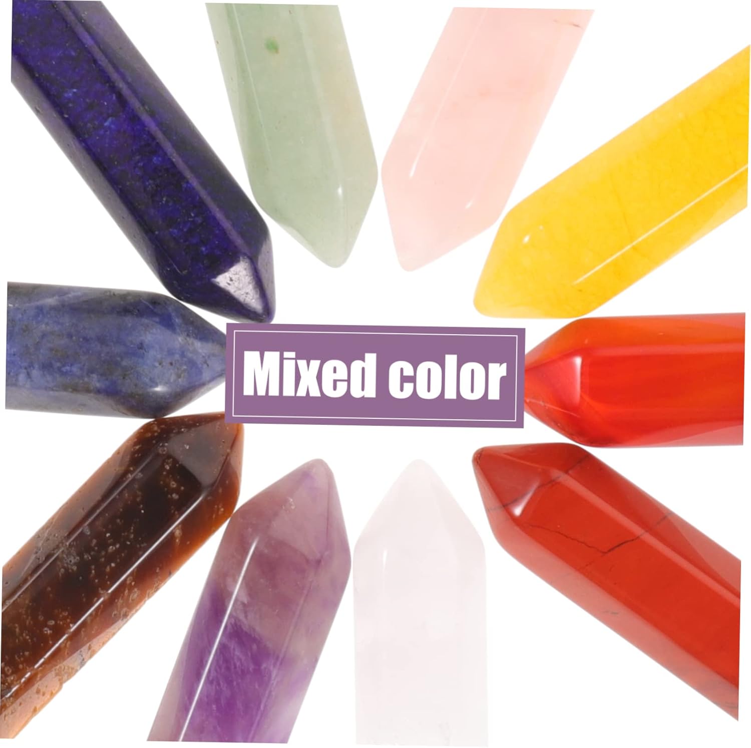 Operitacx 20 Pcs Hexagonal Column Crystal Stone Yoga Office Accessories