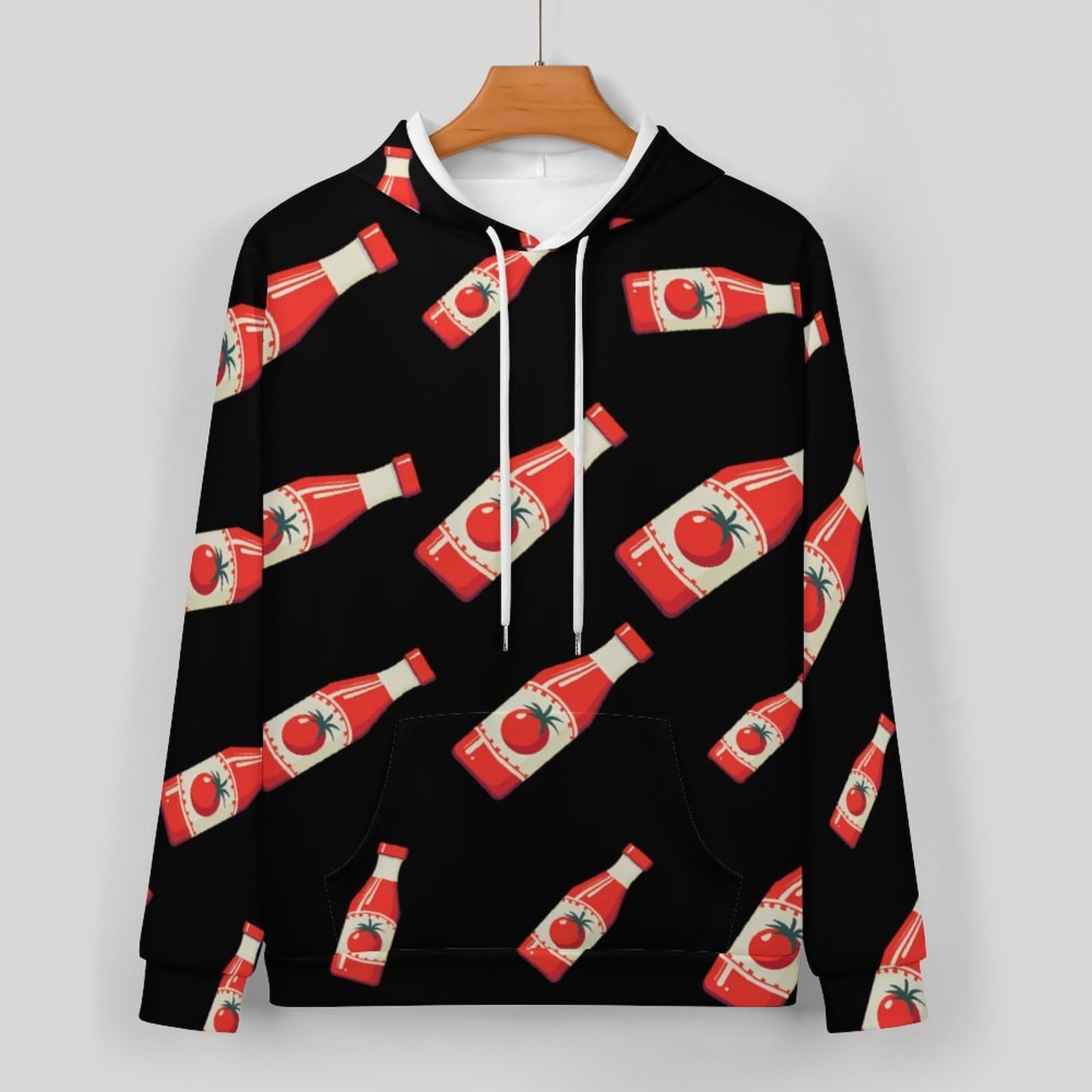 Ketchup Bottle Set felpa da uomo 2 pezzi Lounge Jogger Set Casual Tuta Confortevole Pullover con Cappuccio