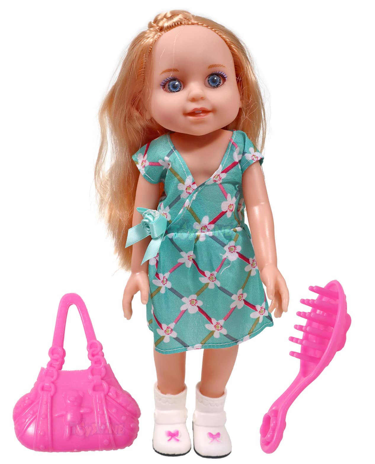 Toyshine 12 Inches Fashion Beauty Doll with Toy Make Up Accessory Green  Dress