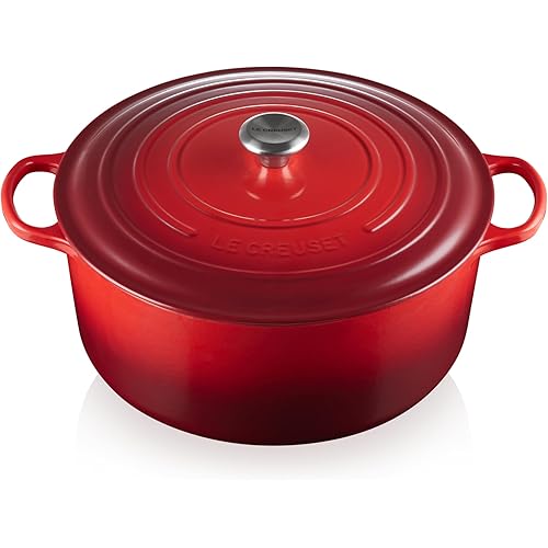 Le Creuset Enameled Cast Iron Signature Round Dutch Oven, 13.25 qt., Cerise