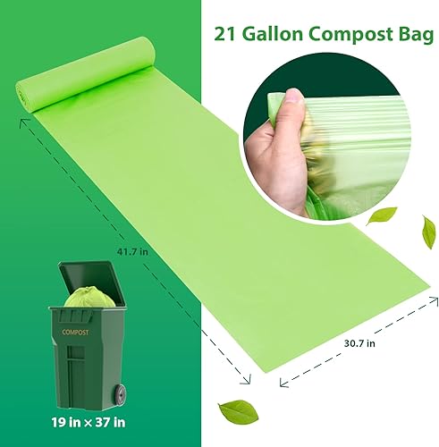 Miniatura 42 de GreFusion Bolsas de basura compostables, pequeñas de 2.6 galones, 270 unidades, 0.72 mils de grosor, ecológicas, certificación ASTM D6400 y BPI