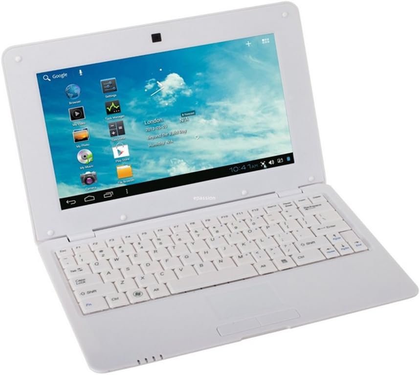 New (Android 4.2 - 1gb Ram,4gb hard disk) Solid White 10.1 Inch Android Laptop Netbook Pc, Wifi and Camera with Installed Apps (Includes Mini Pc Mouse),Support SD Card ,Google Play Store,HDMI,White Color