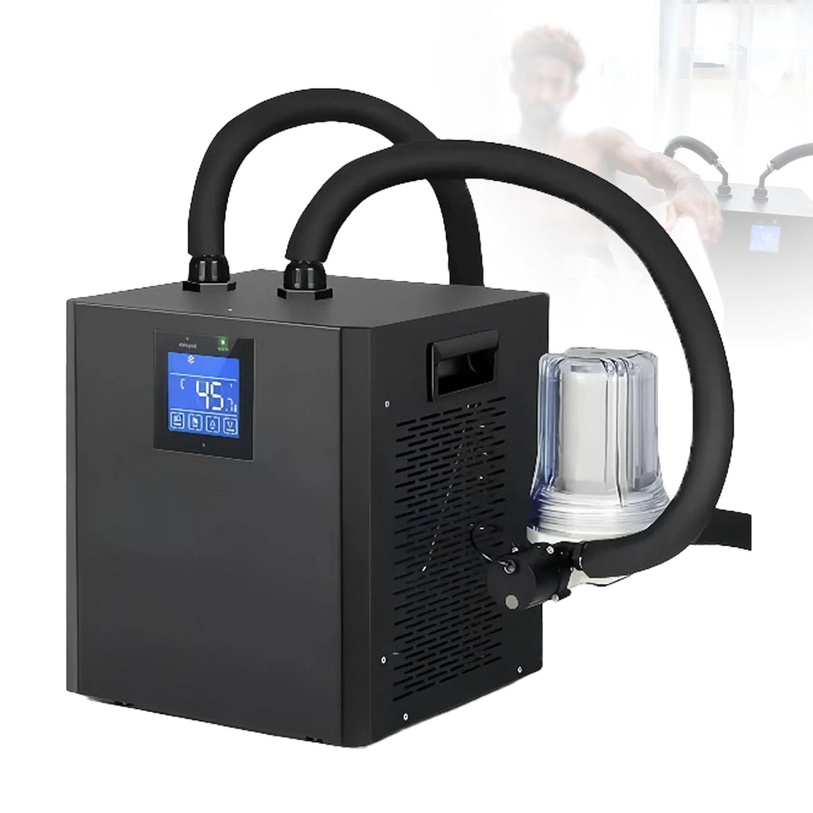 DzkZen Home Cold Plunge Chiller - Water Chiller for Ice Bath Tubs with 2 Water Pumps, Filter, Remote Control, Cooling for Home Muscle Recovery & Therapy
