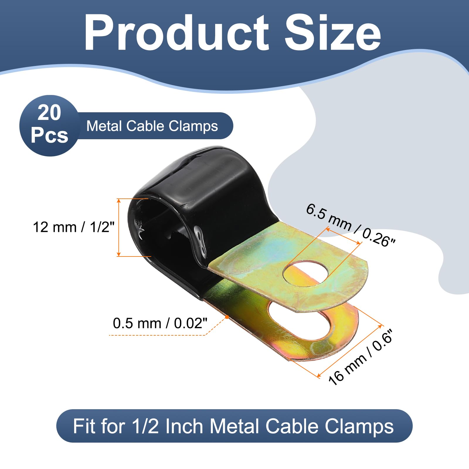 PATIKIL 1/2 Inch Vinyl Coated Cable Clamps - Image 2