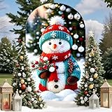 Hiseng Fondo para Fotografía Telón de Fondo para Fotos Estudio Fotografico Decoración de Fiesta de Cumpleaños Banquete, Reversibles,Estampado de Muñeco de Nieve (Jersey de Punto,6.6ft(200x100cm))