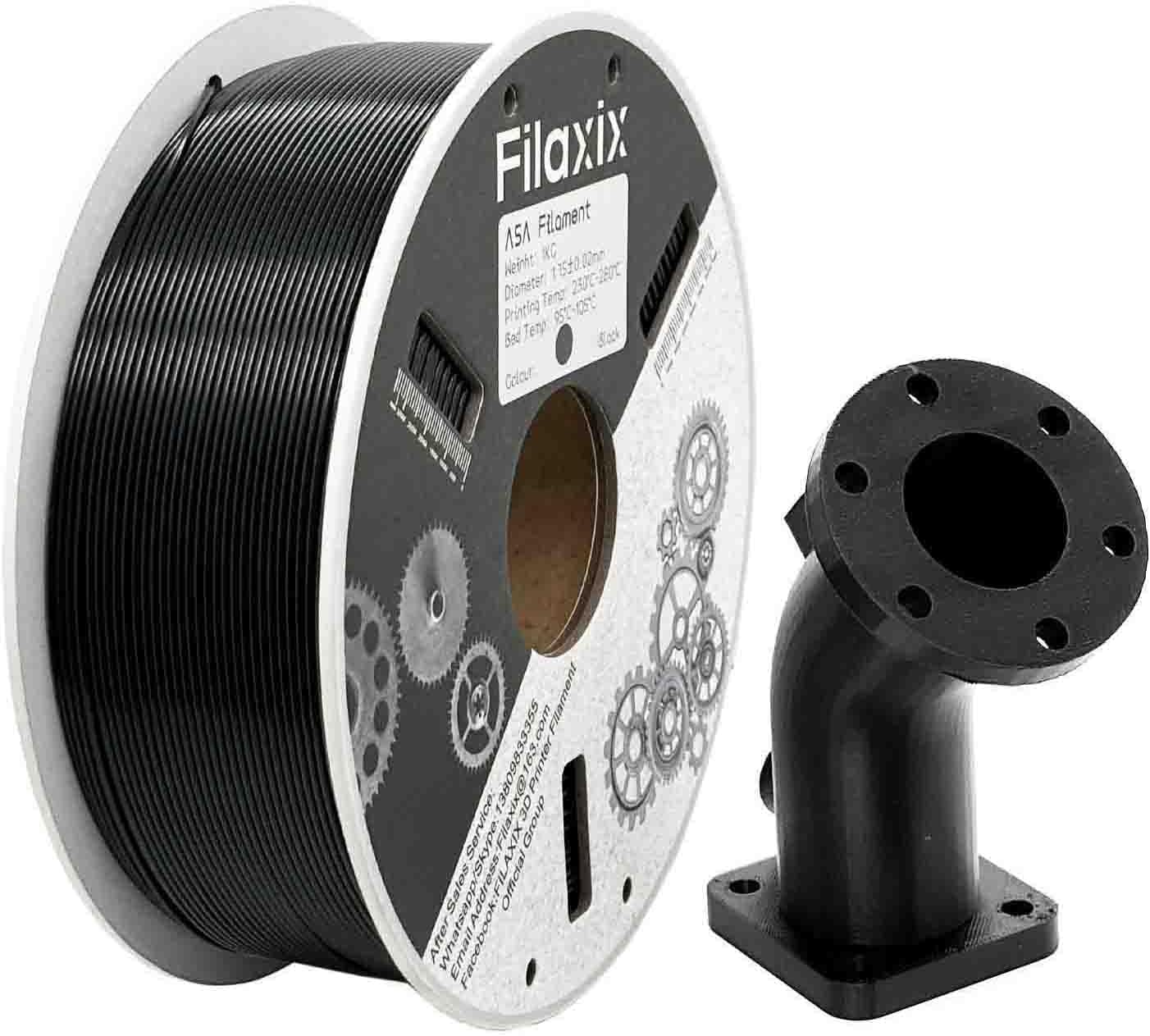 ASA Filament 1.75mm Black, ASA 3D Printer Filament, Heat & Weather Resistant - ASA 3D Filament Perfect for Printing Outdoor Functional Parts, Dimensional Accuracy +/- 0.03mm,1KG