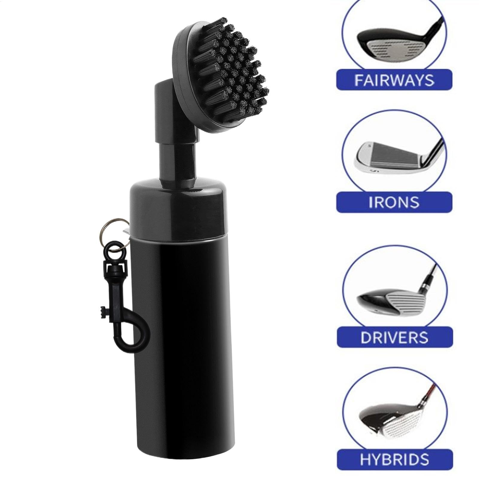 Golf Club - Pulitore Ritmo | Groove Clean Tool | Ritmo Cleaner Ritmo Club di Golf in Nylon Heavy Duty con Clip | Pulsante ergonomico portatile Strumento per affilare
