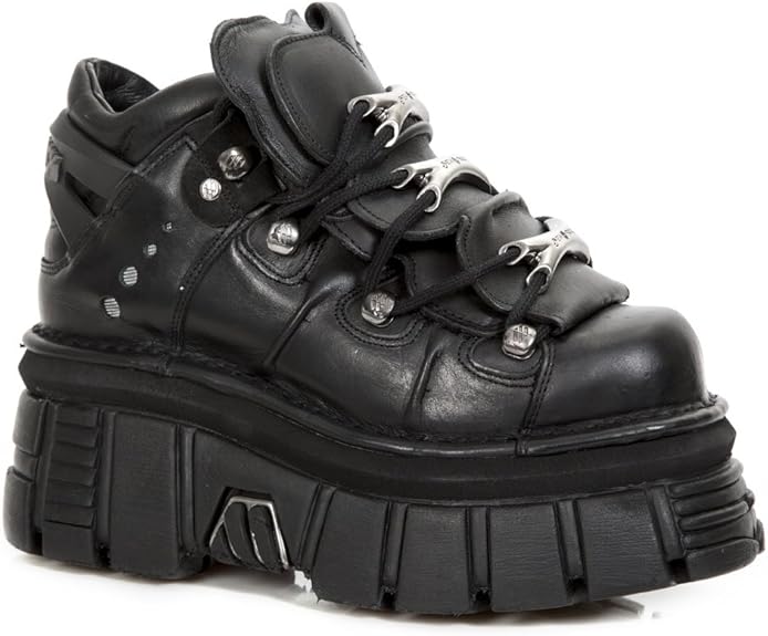 Scarpe Stringate New Rock M.106-s29 - Stile Rock Unisex In Pelle - Foto 12