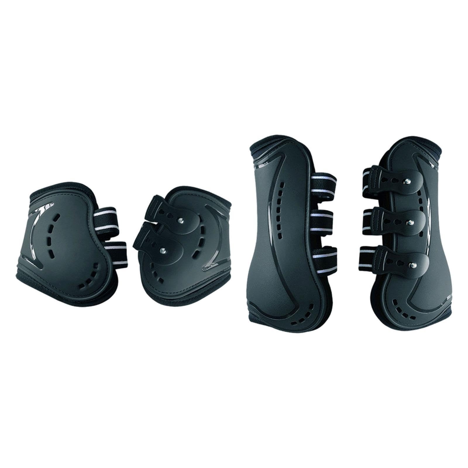 4 Piezas Botas para Caballo Protectores de Piernas Gears de Neopreno Material Resistente a Desgaste Accesorio Ecuestre Adecuado para Práctica Entrenam