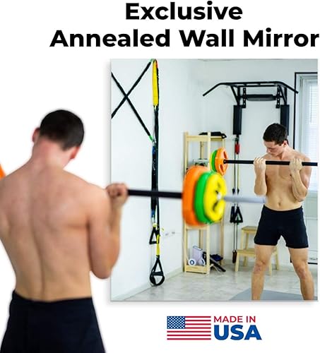 Miniatura 7 de Fab Glass and Mirror Espejo de pared de 36 x 60 pulgadas - 14 pulgadas de grosor sin marco para espejos de gimnasio y estudio de baile, espejo de