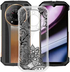 CAXKJE Custodia per Doogee S110 (6.58 Pollice) + [2 Pezzi] Pellicola Vetro Temperato,Trasparente Cover Morbido Silicone Custodie TPU Cover,per S110