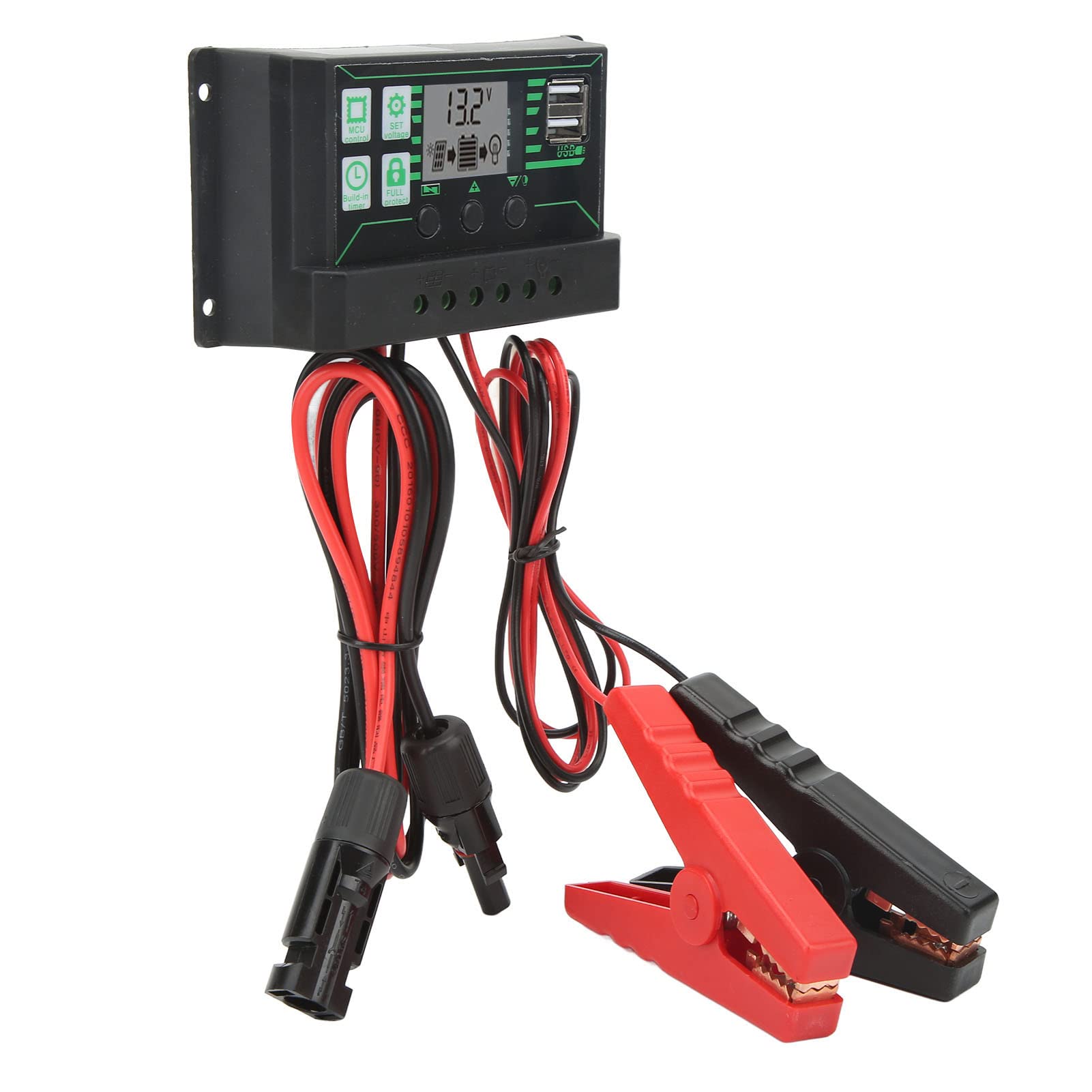 12V 24V MPPT Solar Charge Controller 360W Solar Panel Regulator Adjustable Parameters LCD Display for Outdoor Use