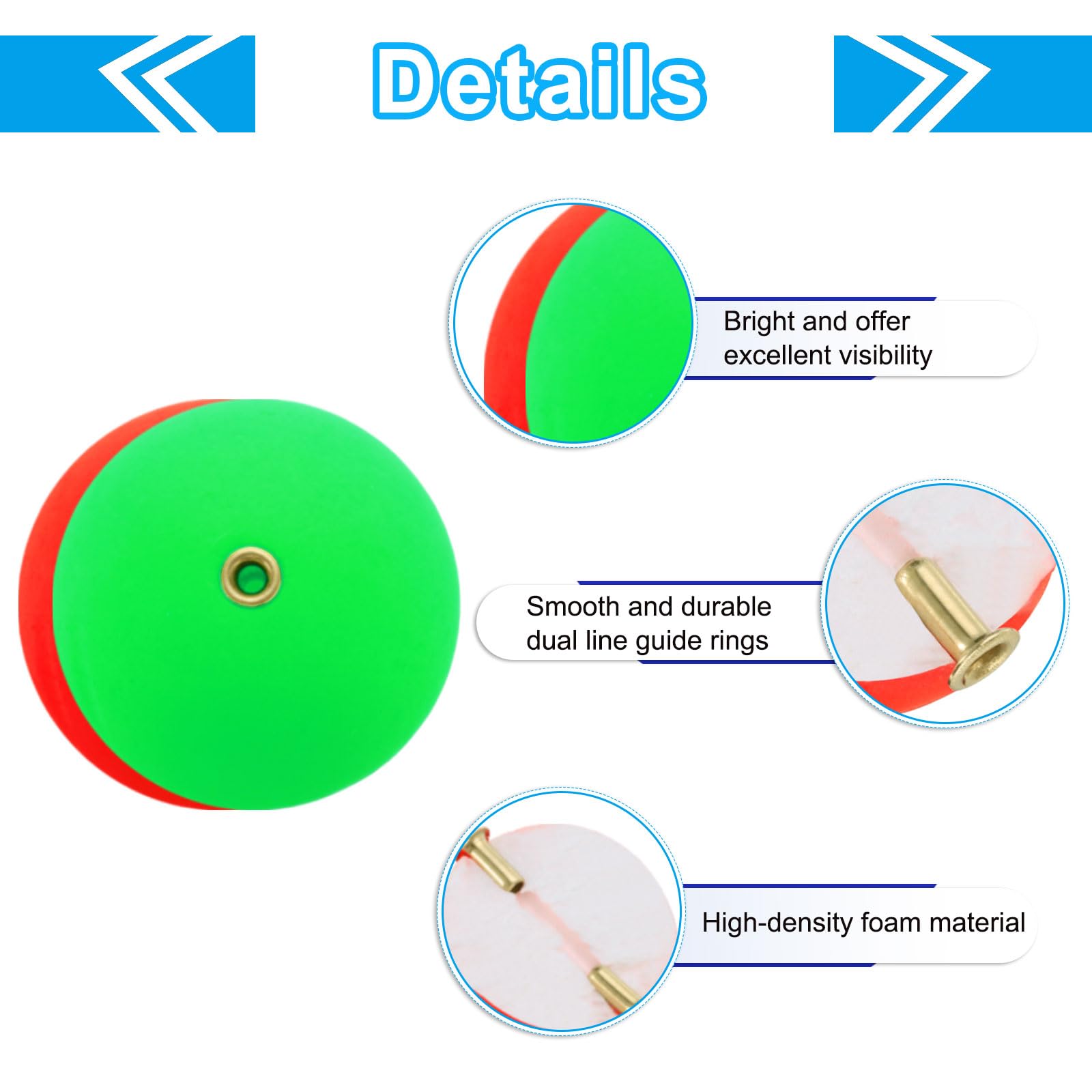 PATIKIL Fishing Bobber 30mm/1.2 Inch Dia, 20 Pack Slip Foam Floats Buoy Rig Stoppers for Crappie Trout Bass Fishing Red,Green - Image 3