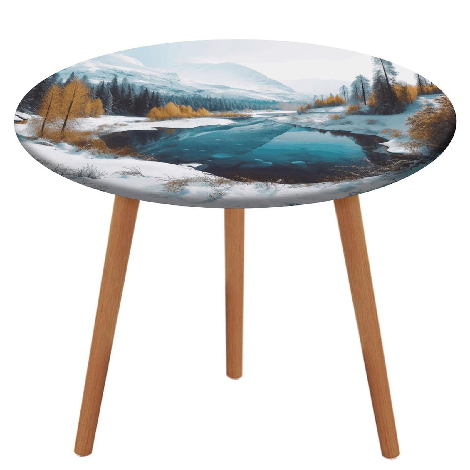 Nappe imperméable pour table ronde de salle à manger avec élastique