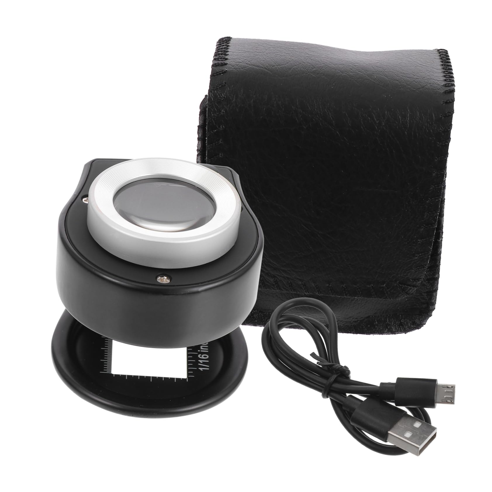 Loupe de lecture avec lumière LED 30x en alliage d'aluminium avec base stable COLLBATH lot de 4