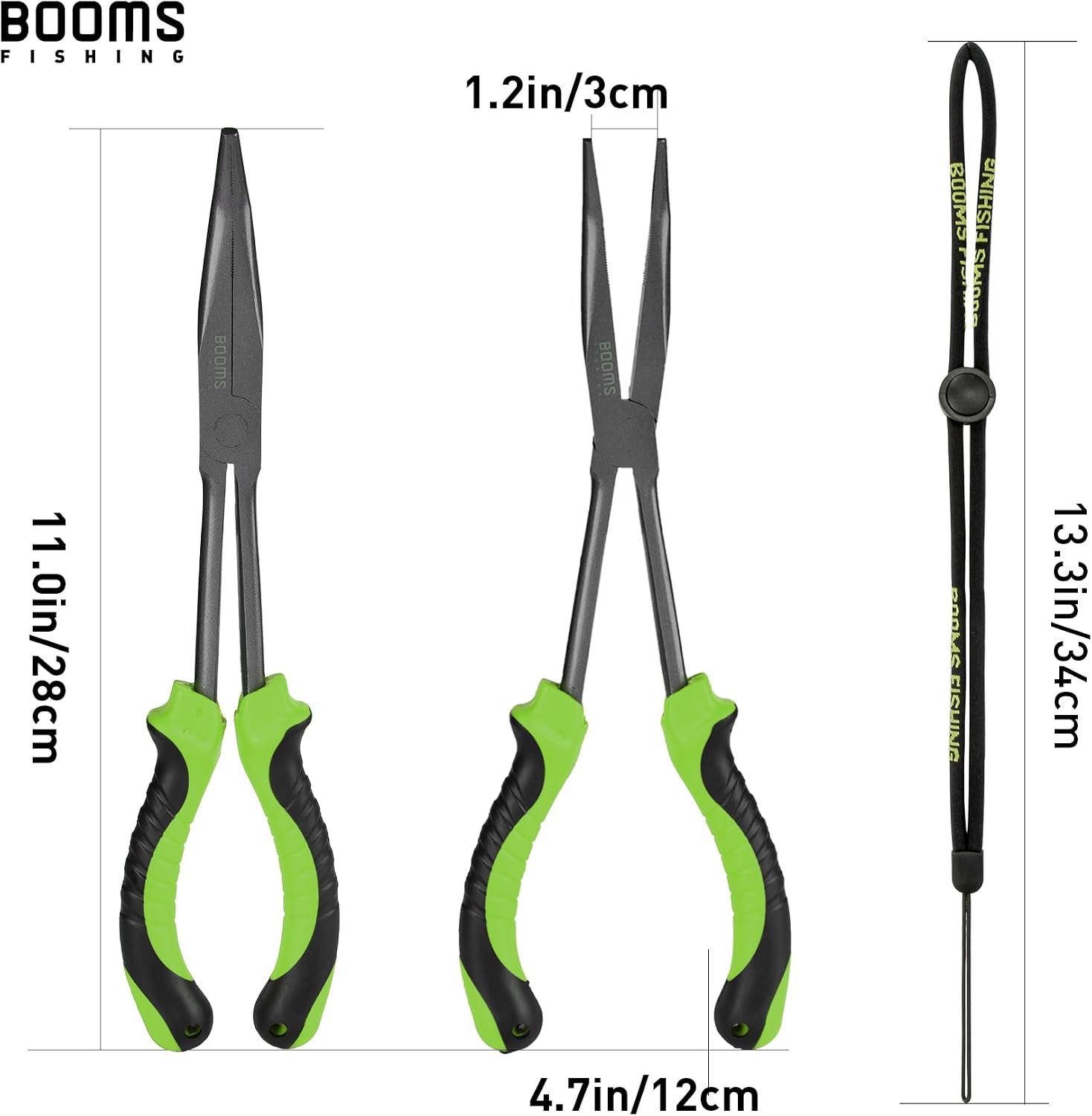 Booms Fishing F05 Hook Remover Long Nose Fishing Pliers 11 Inches PTFE Plated