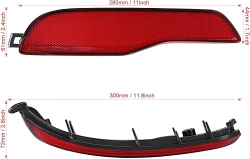 Miniatura 5 de RACBOX Reflector de parachoques trasero del lado del conductor compatible con J.e.p Cherokee 68105145AC 2016 2017 2018