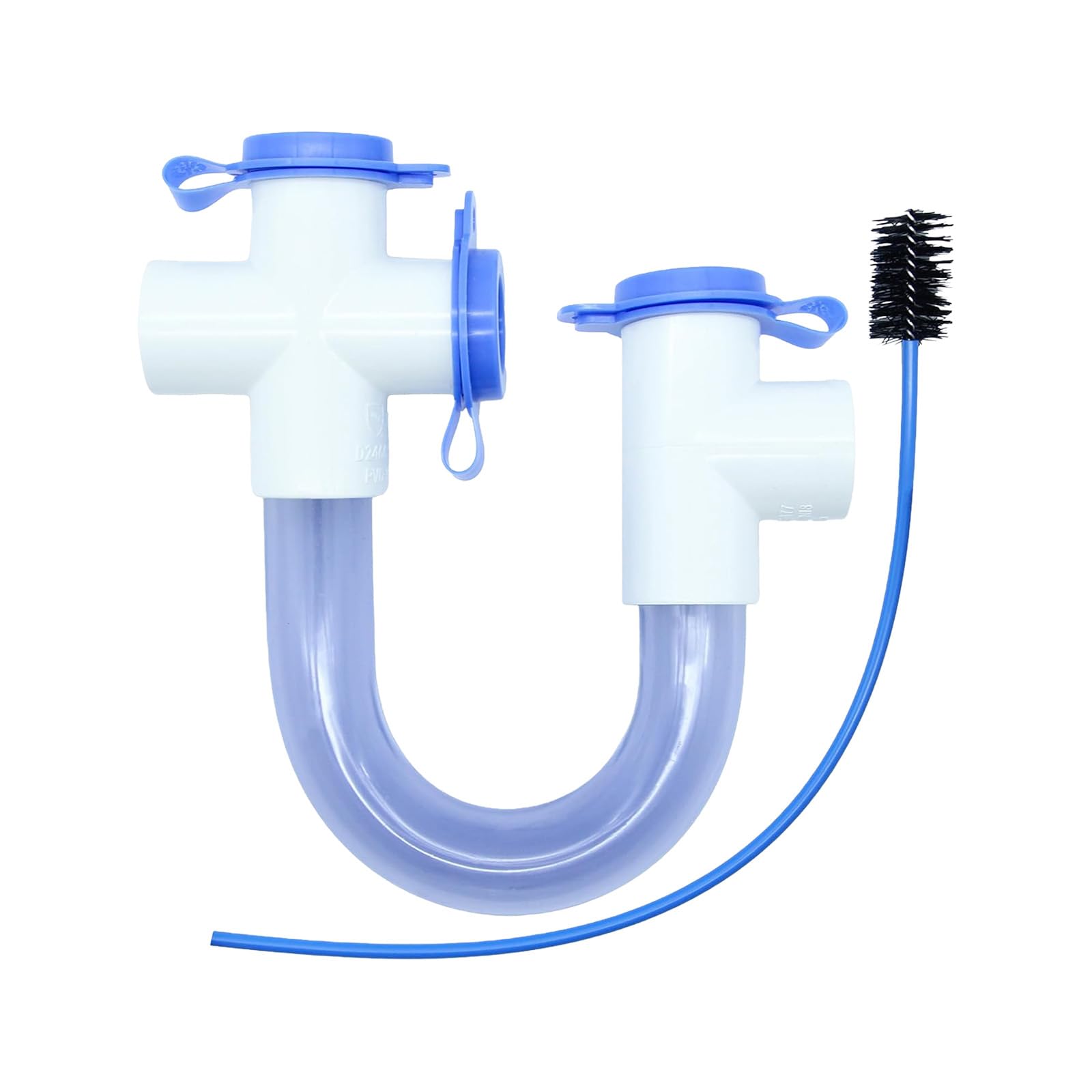 Hdoytxxm Multicolor 1 3 / 4Inch Clear Pvc U-Bend Condensate With Brush, Ac Drain Pipe Prevents Backflow & Pvc U Shaped Collector For Hvac Air Conditioners Effectively Drains Condensate
