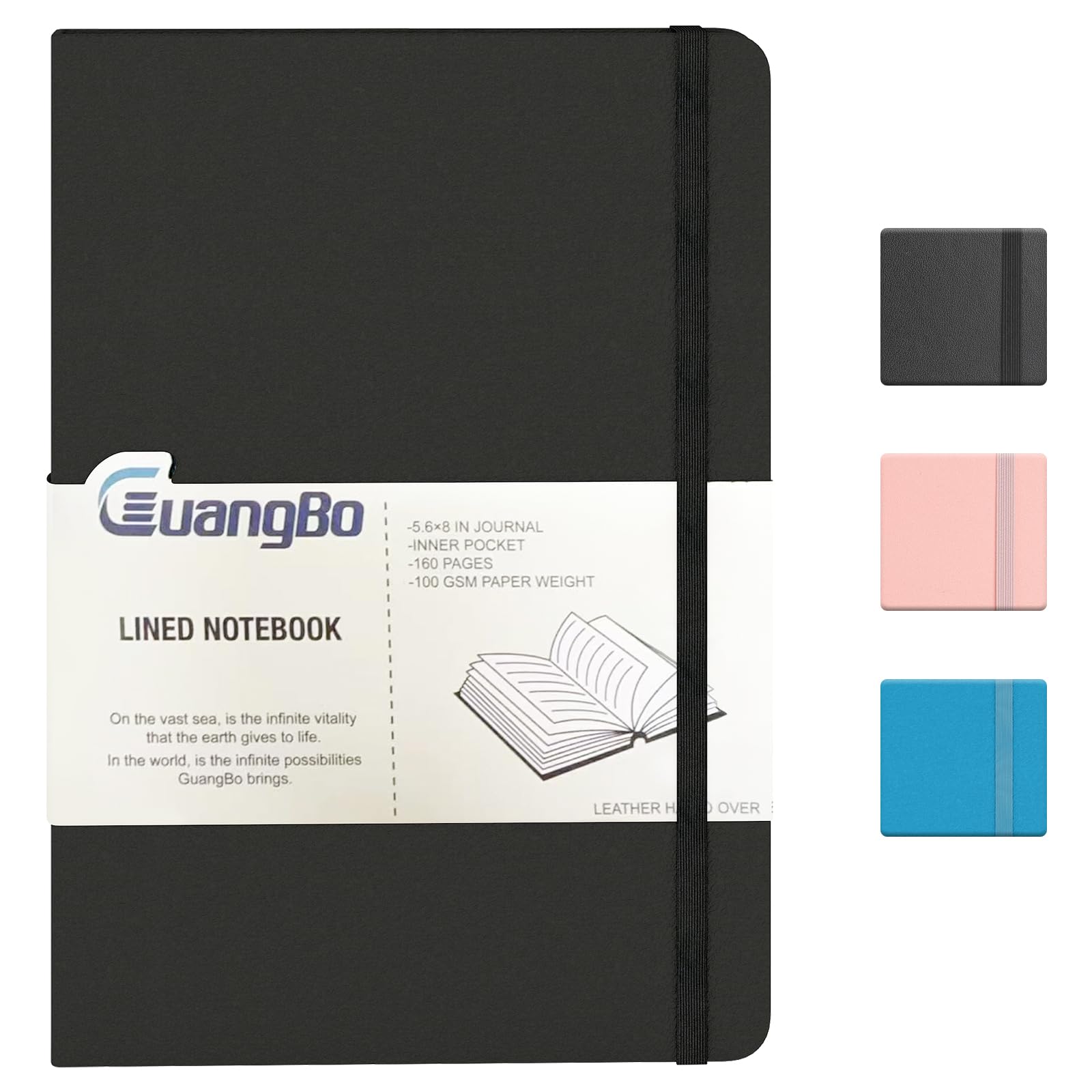 Lined Journal Notebook for Work with 160 Pages, 5.6" x 8" Hardcover Notebooks Journals Me…