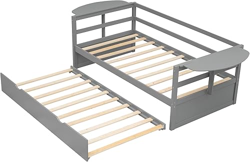 Miniatura 74 de Merax Sofá cama multifuncional de madera con cajones Sofá cama de almacenamiento con cabecero/ahorro de espacio/no necesita somier blanco