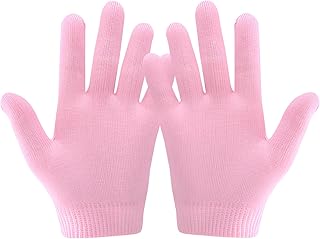 جوانتي جل سبا لترطيب وعلاج الأيدي الجافة والخشنة، جوانتي سيليكون قابل لإعادة الاستخدام للبشرة الجافة والمتشققة، (وردي فاتح)، زوج واحد